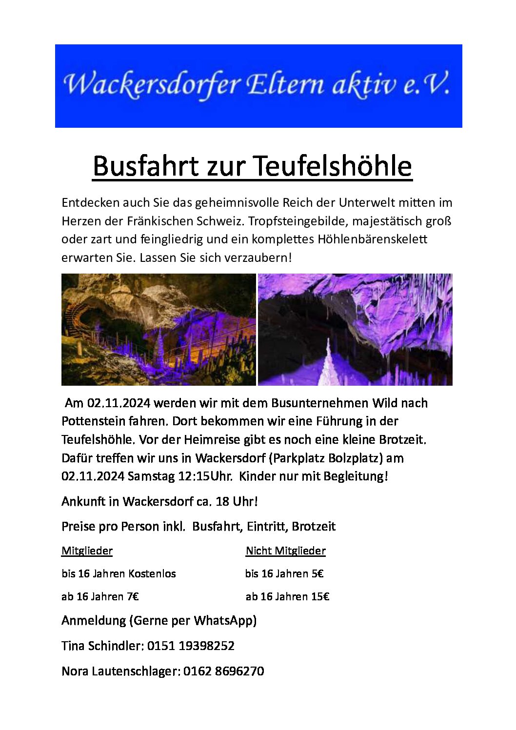 Mehr über den Artikel erfahren Fahrt zur Teufelshöhle